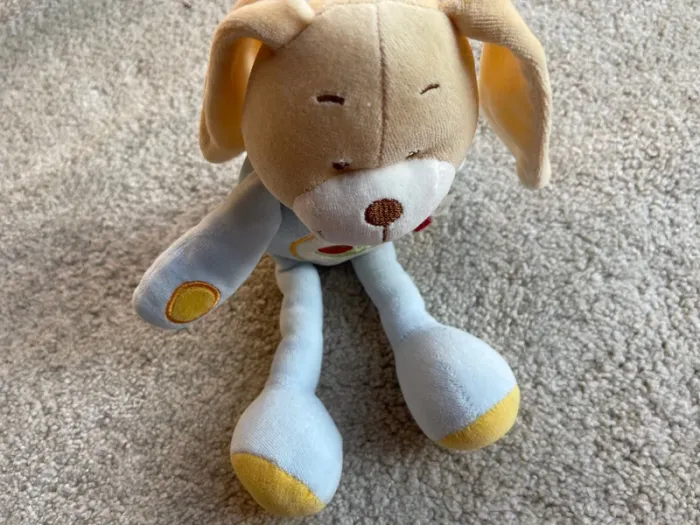 Peluche doudou chien bleu brodé escargot Tex 🌻 - photo numéro 2