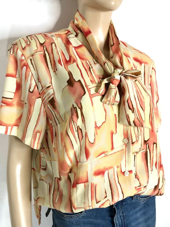 Jolie blouse chemise abstraite Laura Belmont taille 40/42 (voir mesures) - photo numéro 3