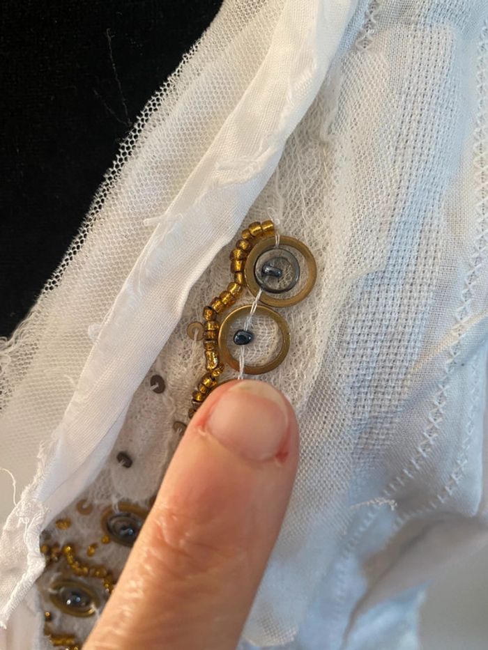 Robe Morgan blanche à volants et dentelle taille XS / S - photo numéro 11