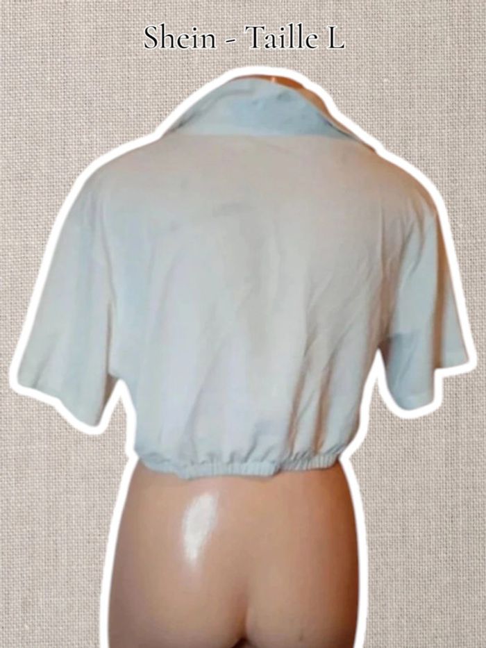 Crop Top blanc - taché 🫟 - Shein - Taille L - photo numéro 2