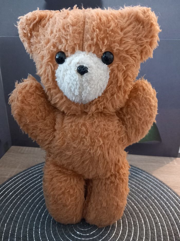 2 peluches vintages 32cm  rose et marron - photo numéro 4