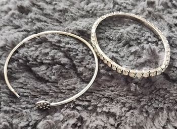 Lot de 2 bracelets argenté  - cœur, pierre blanche style diamant