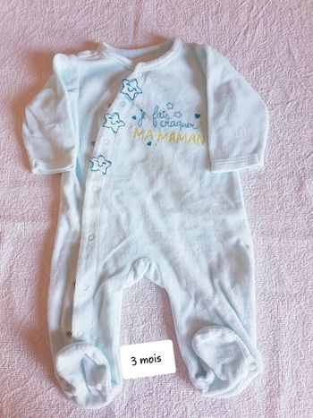 Pyjama velour pat et ripaton 3 mois