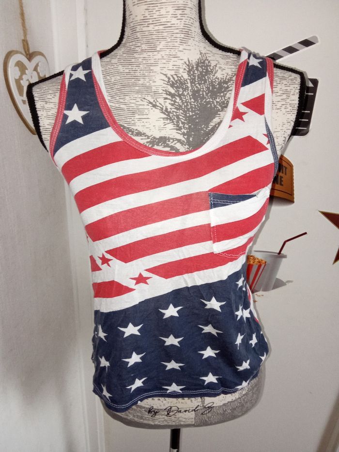 Debardeur femme motif drapeau américain, usa,  taille S ou 36 - photo numéro 3