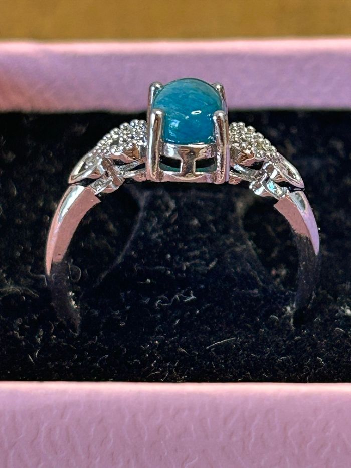 Bague réglable en laiton et en apatite – Clarté & Expression - photo numéro 6