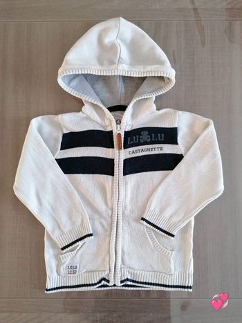 Gilet zippé à capuche Lulu Castagnette 18 mois
