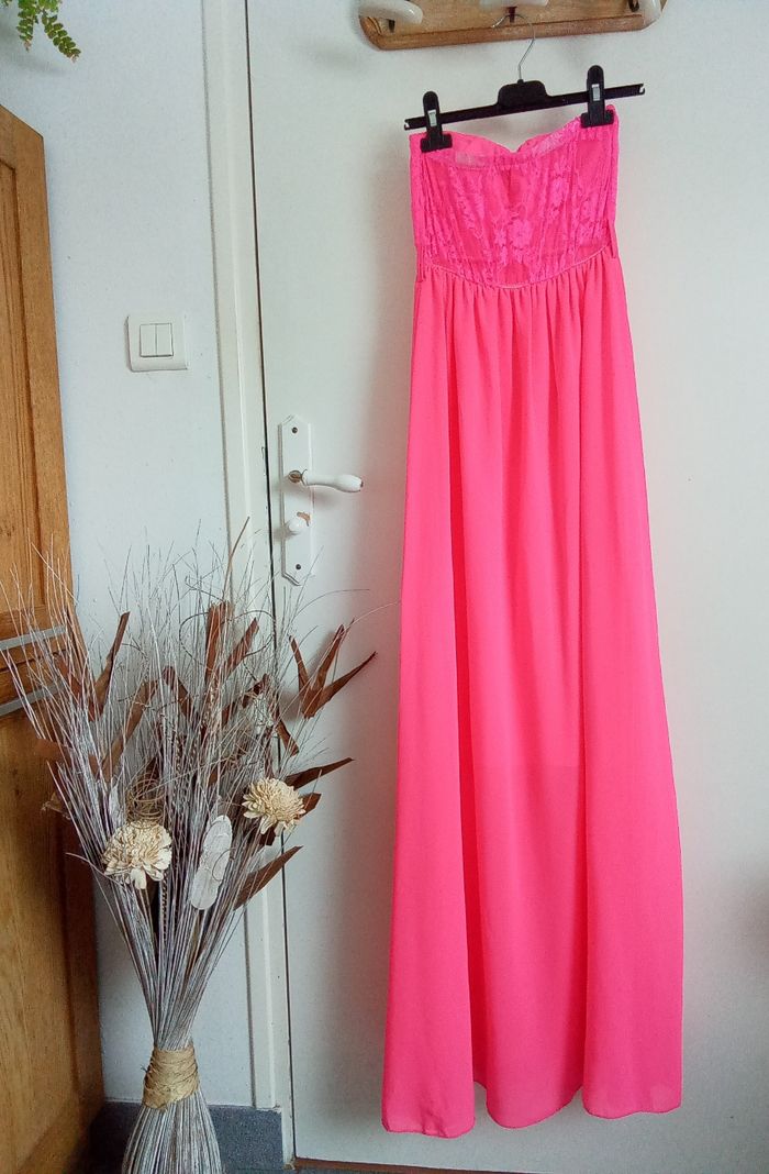 Robe bustier longue rose taille 36/38 - photo numéro 4