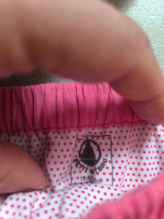 Pantalon coton Petit Bateau 12 mois rose fushia - photo numéro 2