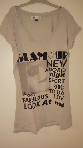 T shirt gris clair taille 34/36