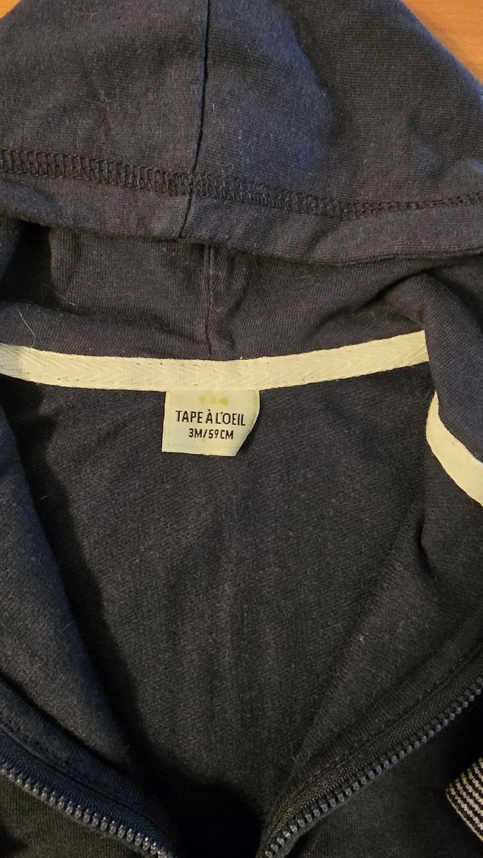 (Neufs non portés) 🤩🥰💙ensemble sweat zippé et pantalon molleton 3mois Garçon 🤩💙 - photo numéro 5