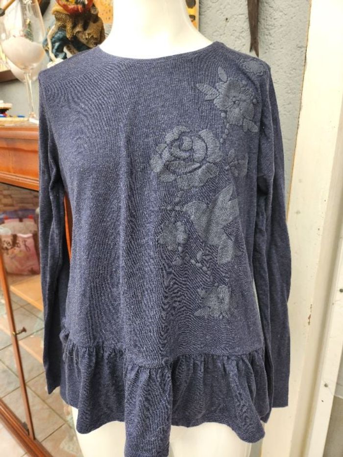 Haut manches longues bleu taille 12 ans Kiabi