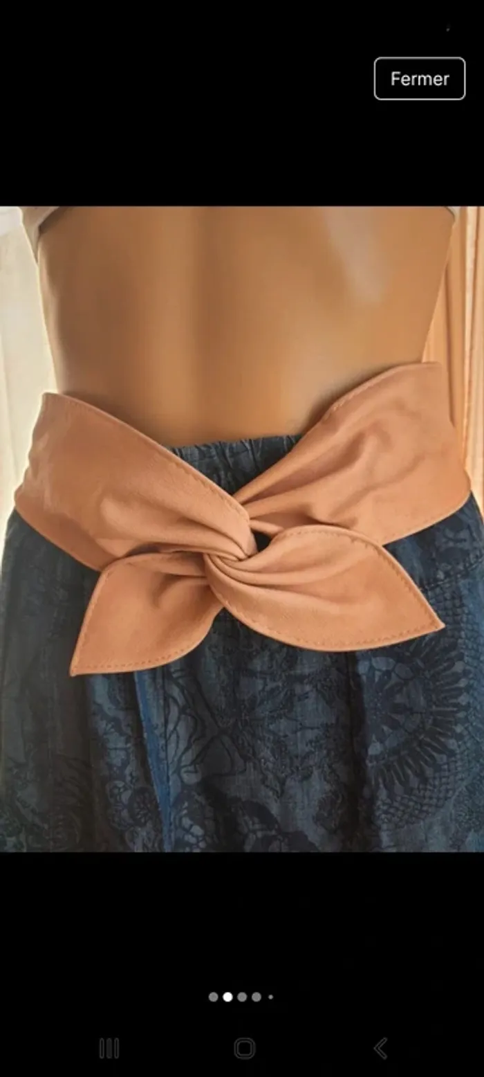 Jolie Ceinture Cassis similcuir rose 75cm neuve - photo numéro 2