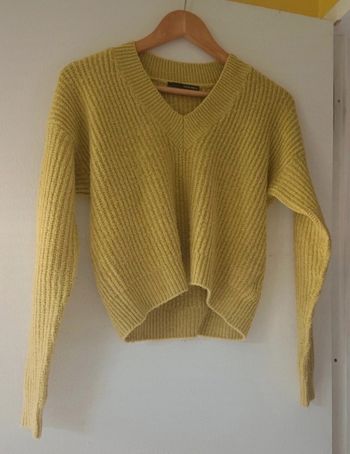 Pull d'Hiver Femme Col V Jaune 🌼🌾
