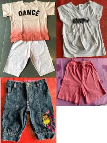 Lot été 4 ans: pantacourt dora, 2 shorts et 2 tee shirts