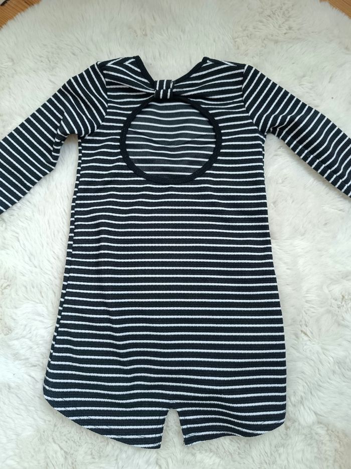 Robe rayée papillon paillettes - photo numéro 2