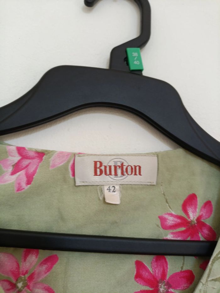 Débardeur fleuri vert kaki Burton vintage - photo numéro 4