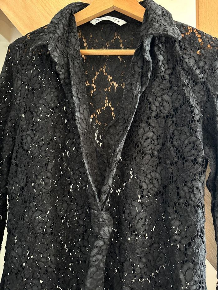 Chemise dentelle noire Zara - photo numéro 3