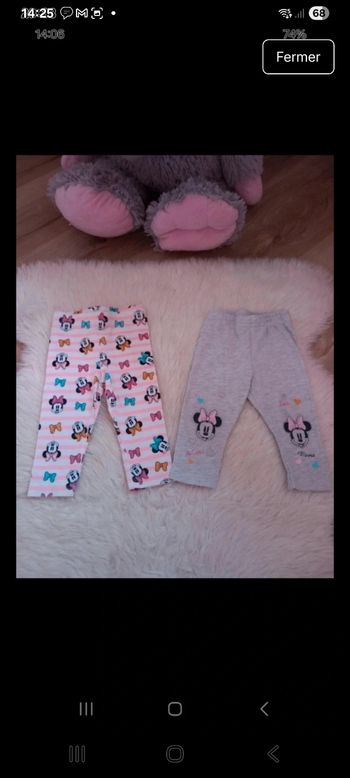 2x leggings Disney 6 mois