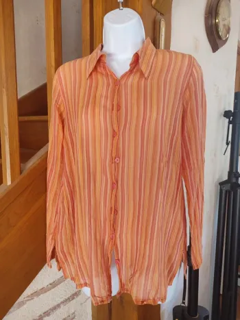 Chemise légère orange Kiabi
