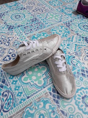 Baskets-sneakers Puma satiné argenté