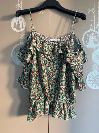 Blouse épaules dénudées à volant - Taille L