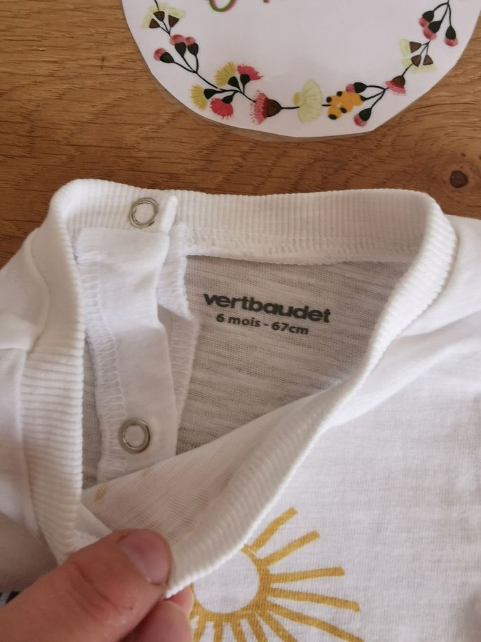 Lot de 2 t-shirt manches courtes bébé garçon 6mois verbaudet neuf sans étiquette - photo numéro 4