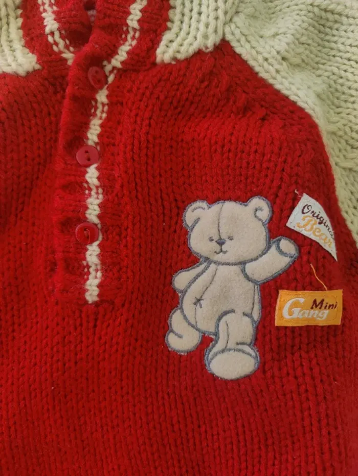 Sweat tricoté à capuche 3 Mois - photo numéro 2