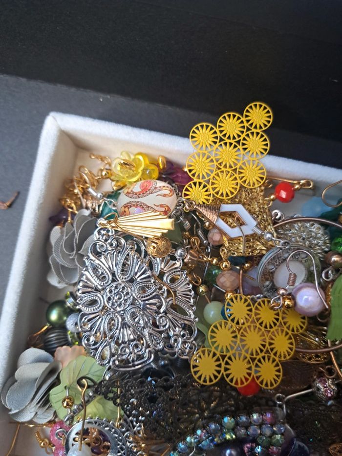 Lot de boucles d'oreilles pendante chic et élégante multicolore - photo numéro 5