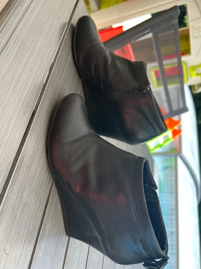 Bottines compensées cuir noir Vagabond - photo numéro 2