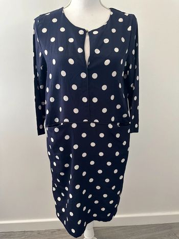 Robe à pois bleue marine et blanche Sfera T36 S