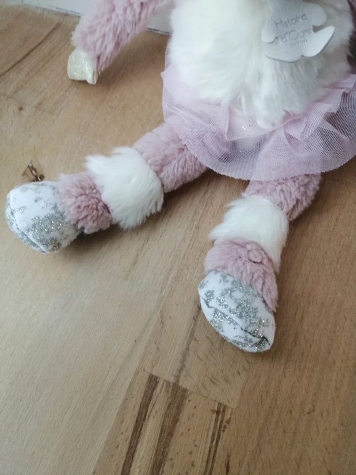 Doudou faon Eléa rose blanc les petits twist 26 cm histoire d'ours - photo numéro 4