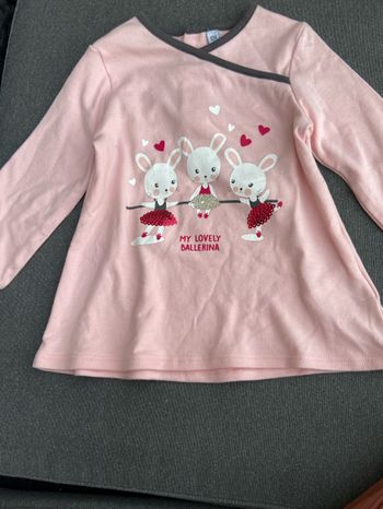 Tee shirt manches longues rose