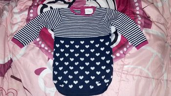 Robe hiver cœur marinière primark 12 mois / 18 mois