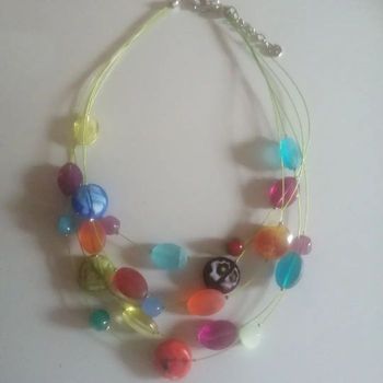 🌸Collier multi rangs aux perles de verles en verre "ikita Paris" 🌸