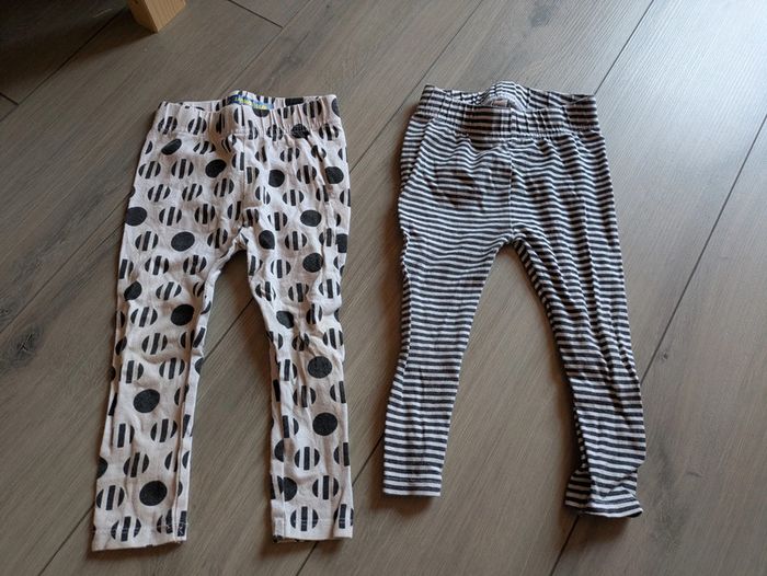 Deux leggings 12-18 mois blanc noir mixte