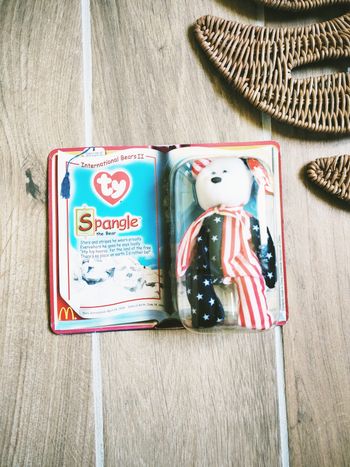 🐻Coffret peluche Ty teenie Beanie babies ours Spangle the bear