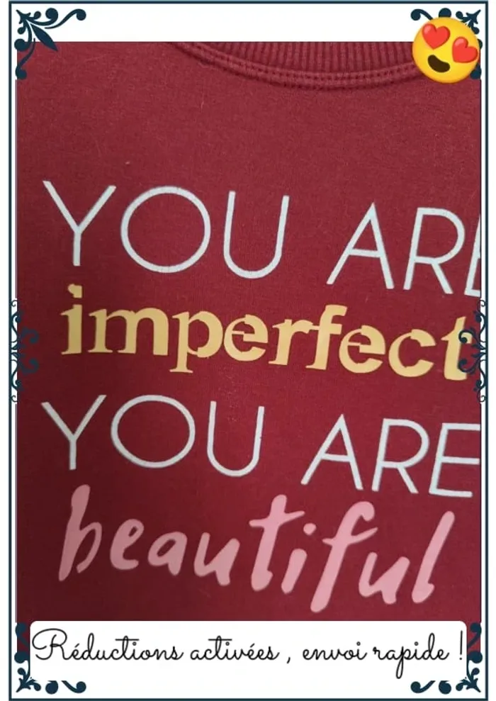 Pull bordeau You are beautiful - photo numéro 3