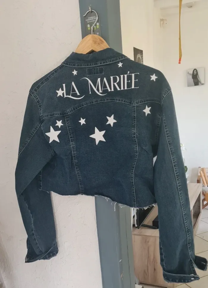 Veste en jeans mariage - photo numéro 2