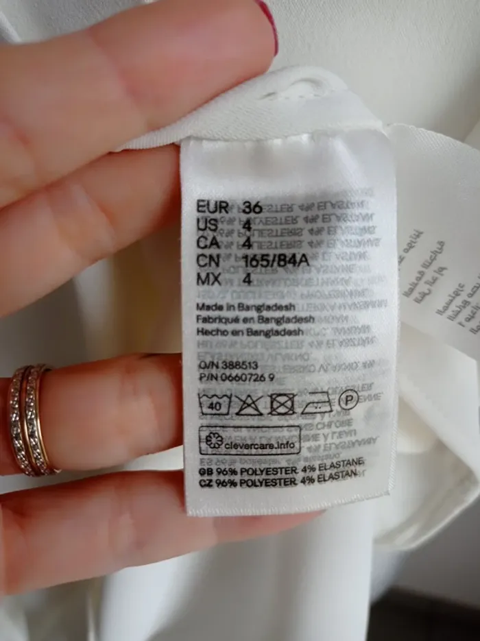 Magnifique haut blanc cassé Manches courtes beau col T.36/38 H&M - photo numéro 7