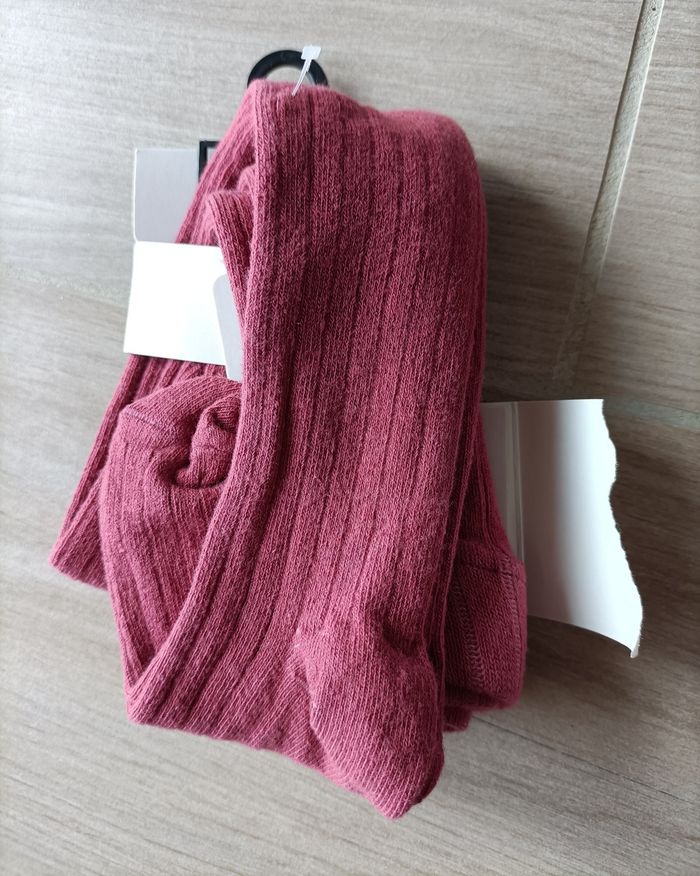 Collant chaud fille 27/30 Gémo rose foncé coton neuf étiquette