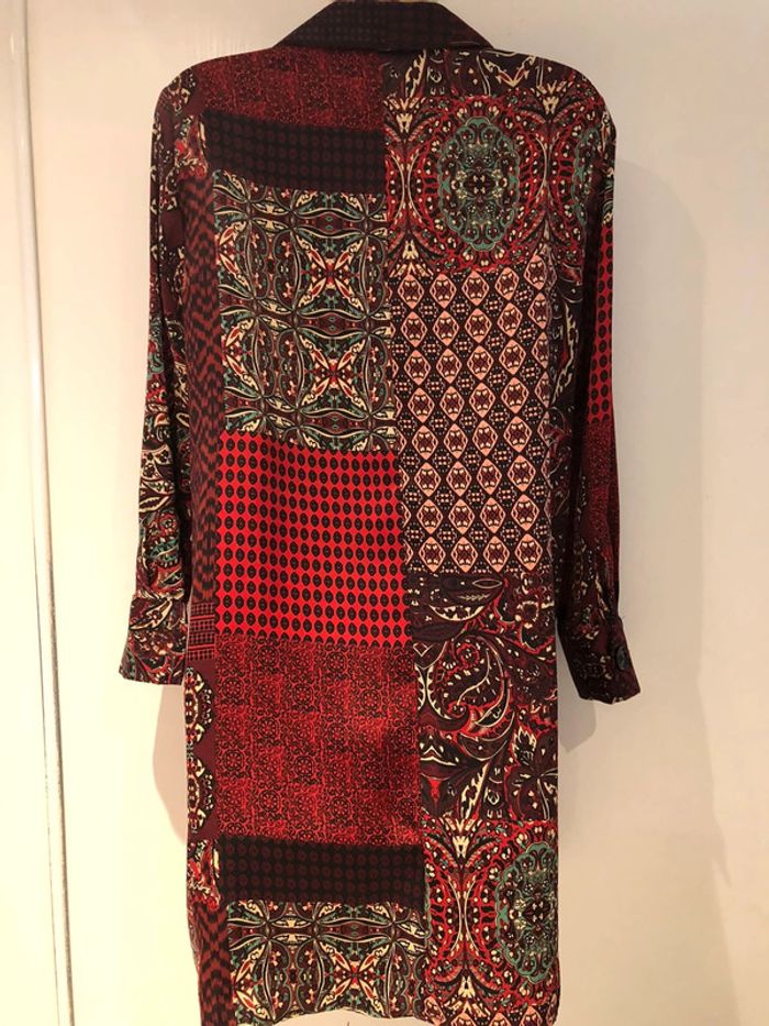 Robe Zara Rouge bordeaux vert taille M Aspect satiné - photo numéro 8