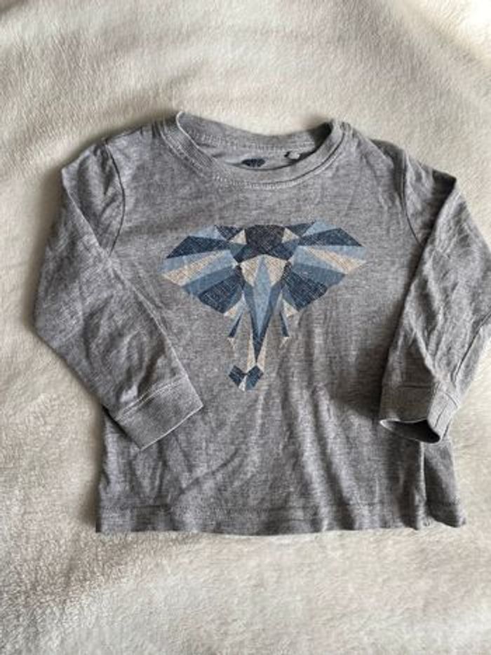 Haut de pyjama motif tête d’éléphant géométrique / 12-24 mois 🐘