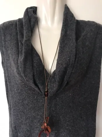 Robe pull courte grise laine et angora