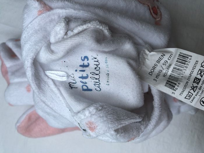 Pyjama velours Mes petits cailloux 3 mois - photo numéro 3