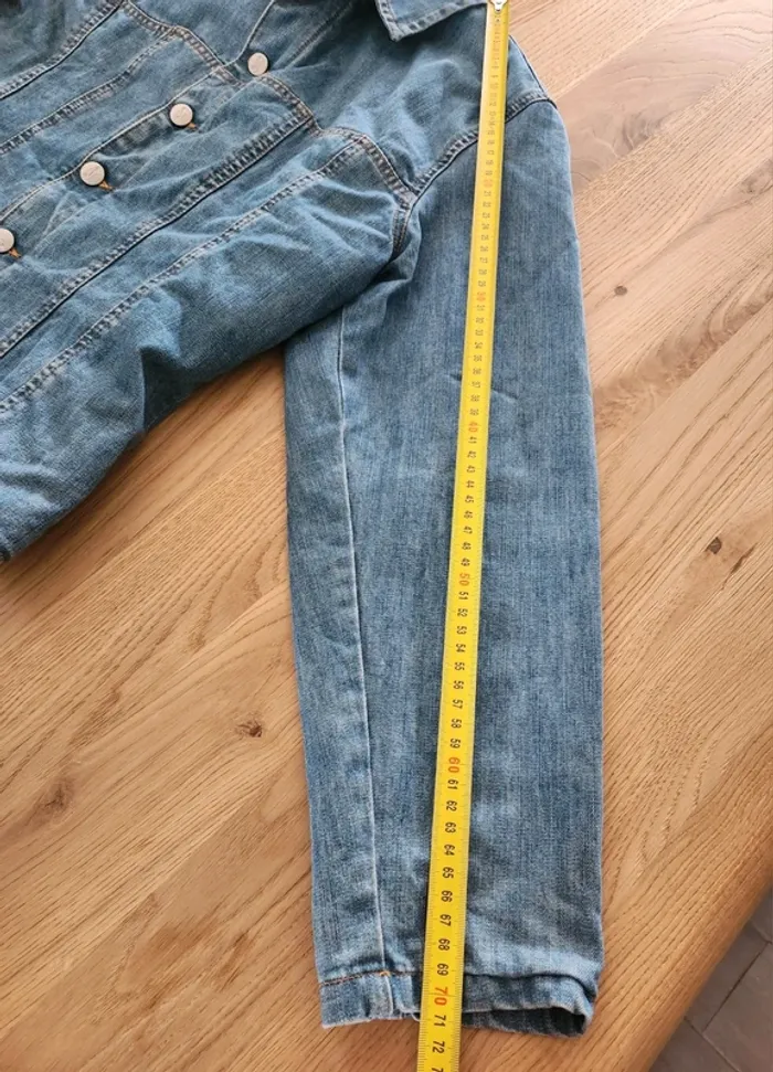 veste en jean fournée chaude blouson en jean bleu STK taille 38 excellent état - photo numéro 8