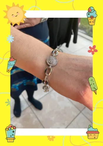 Bracelet rond doré argenté