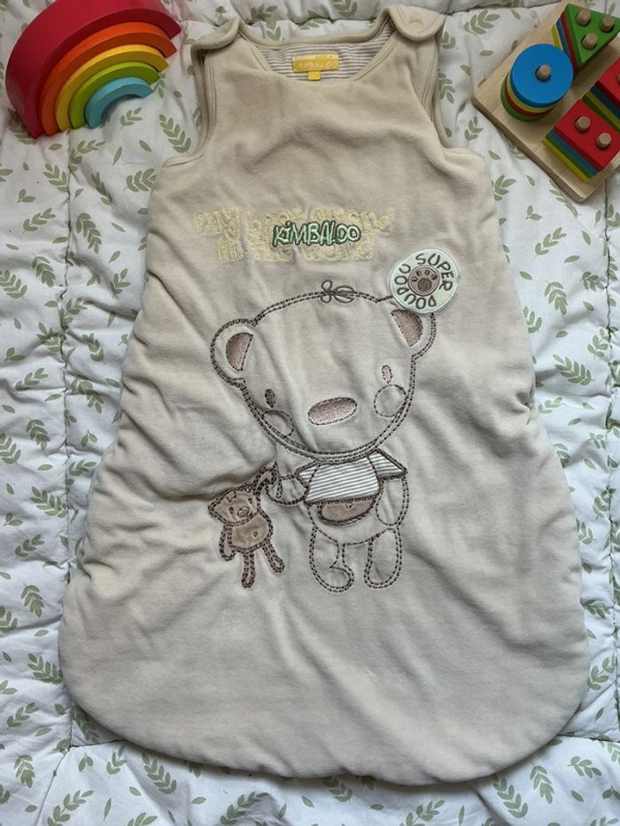 Gigoteuse hiver en velours beige kimbaloo taille 0/6 mois - photo numéro 2