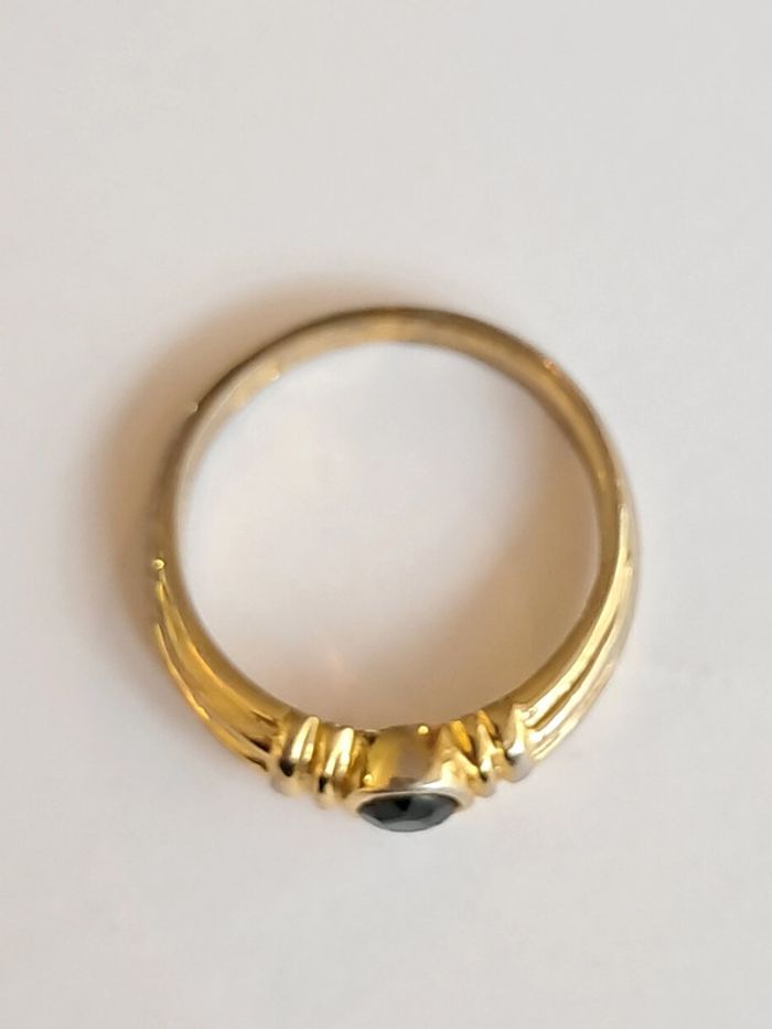 Bague vintage ornée d une pierre bleu foncé - photo numéro 4