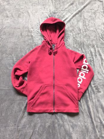 Veste adidas full zip à capuche femme taille S bordeaux rose