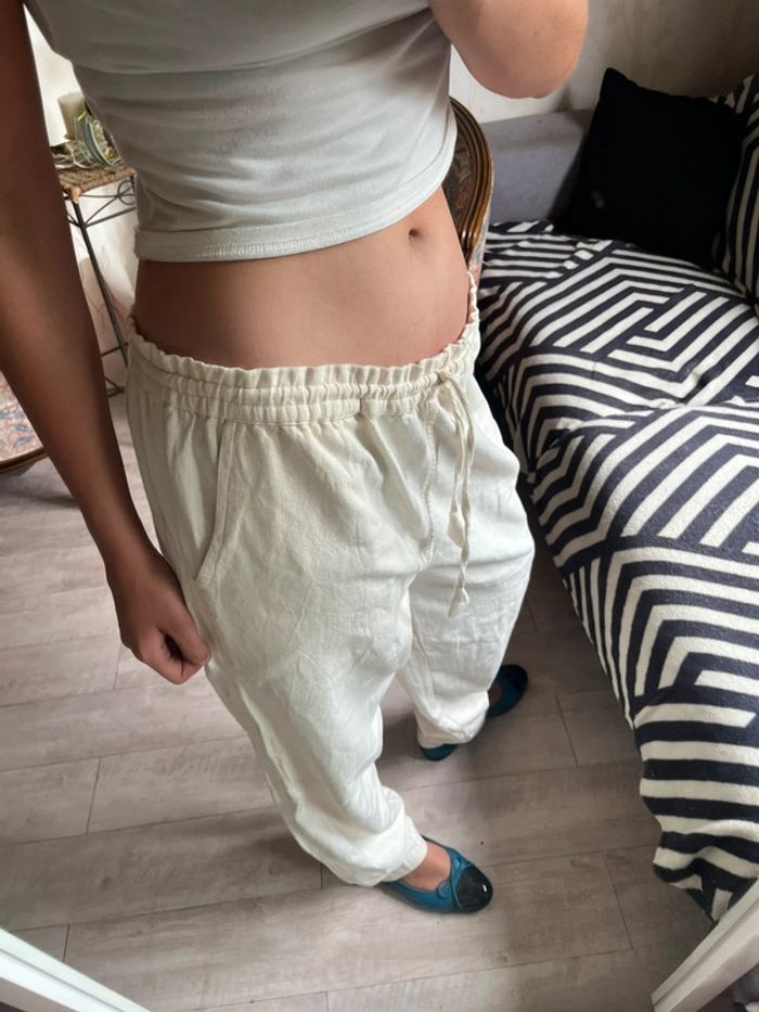 Pantalon lin vintage y2k 2000yer baggy large Nepal - photo numéro 3